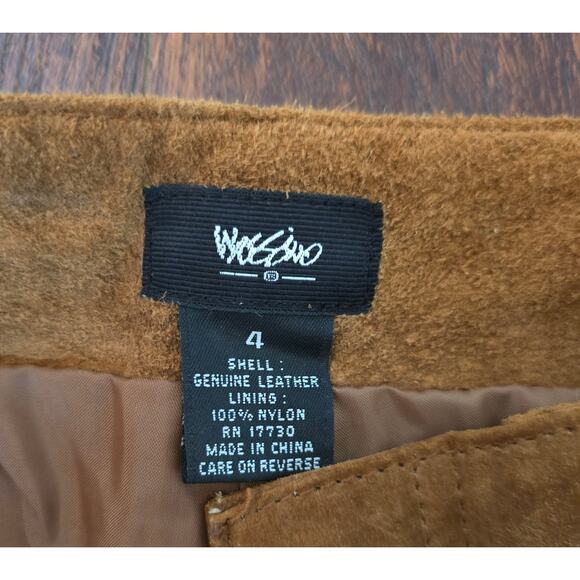 Vintage Mossimo Brown Suede Bootcut 100% Leather Pants Y2K - Size 433 - Picture 8 of 8